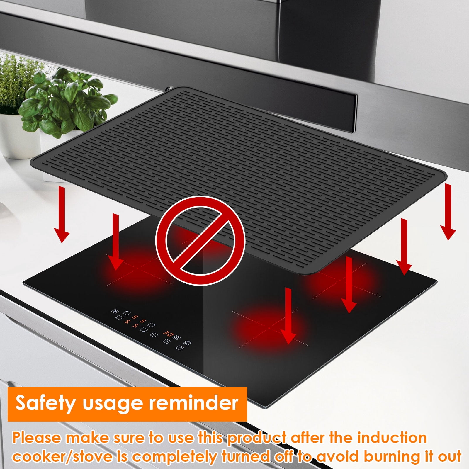 Ikoopy Thermochromic Silicone Stove Top Cover Extra Large Rollable Glass Cooktop Protector for Electric Stove Kitchen Countertop