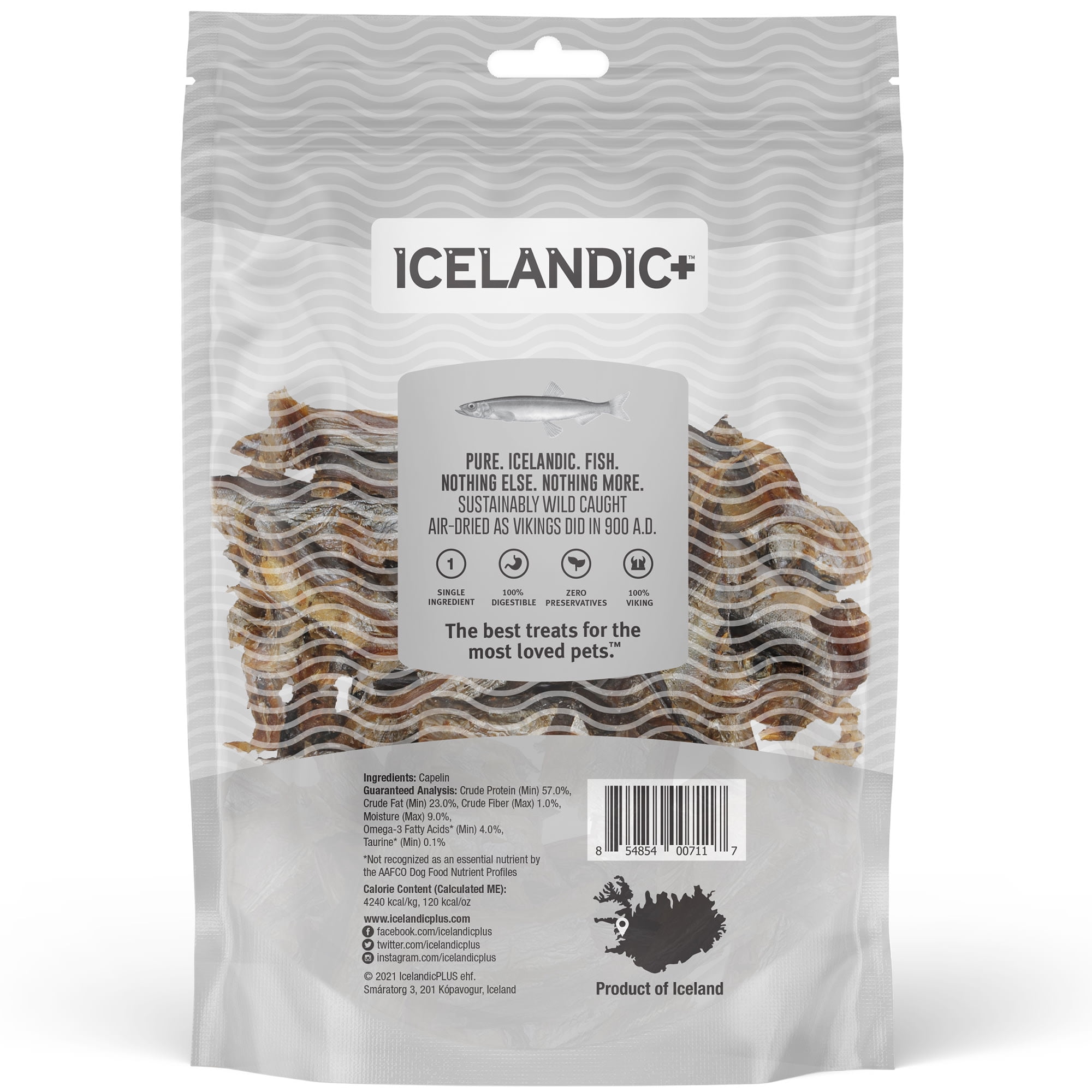 Icelandic+ Whole Fish & Pieces: Capelin - 2.5oz Bag - Dog Treats, Wild-Caught Air-Dried Fish, Single Ingredient Pet Snacks, Just The Fish Nothing Else