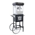 thumbnail image 4 of JXXRZ 8 Oz Popcorn Machine with Trolley, 640W Commercial Popcorn Maker, Pot Produces 48 Servings Each Cycle, Vintage Popcorn Cart with Hardened Glass, Comes with 3 Ladles,Black, 4 of 9