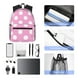 thumbnail image 4 of Easygdp Pink And White Polka Dot Mochila Casual para Portátil, Mochila para Escuela, Viajes, Negocios, 4 of 6
