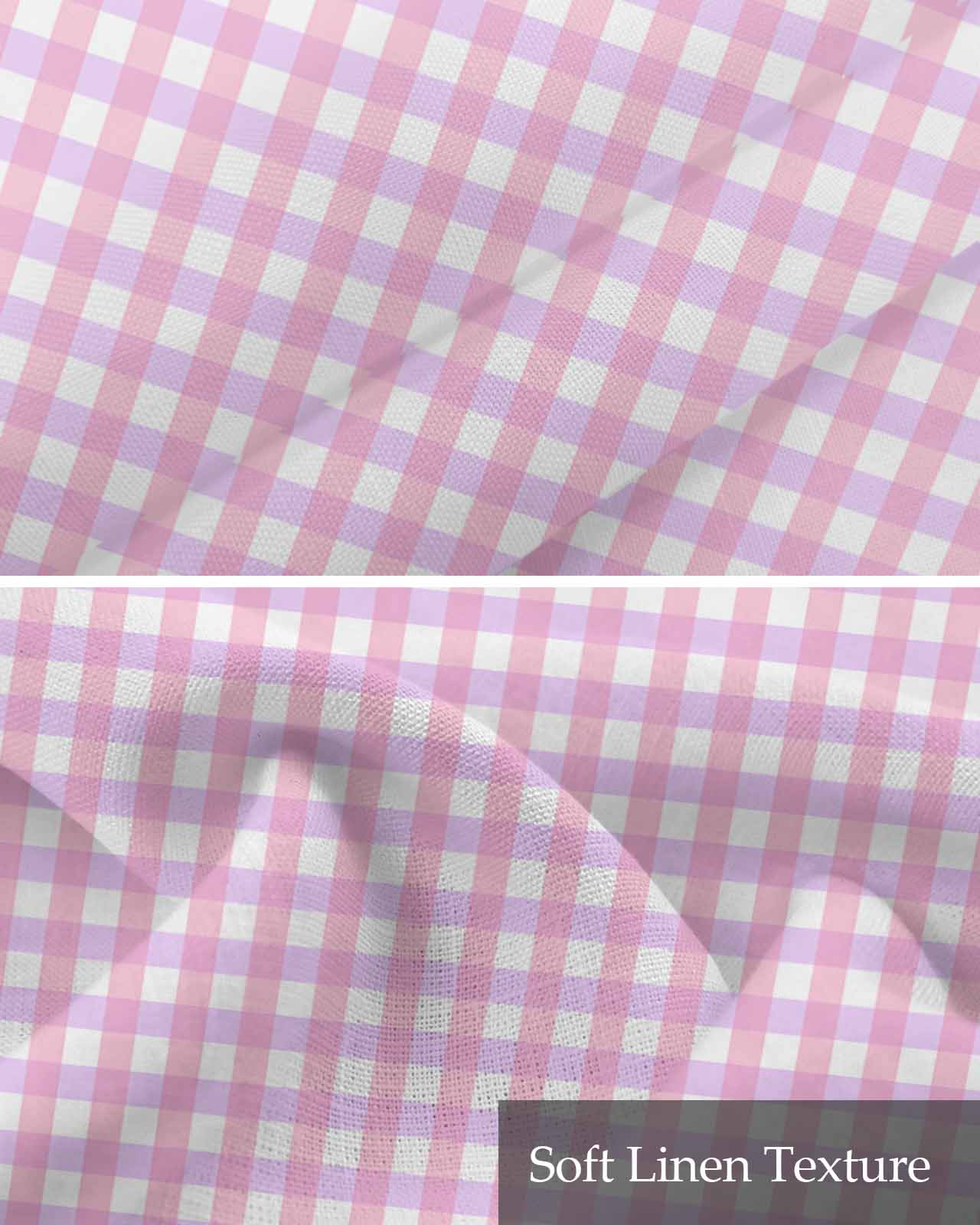Pink Grid Kitchen Valances for Windows Farmhouse Linen Window Valance Curtain for Living Room Window Treatment Checkered Plaid Gingham Lattice Trellis Print Valance Rod Pocket Topper, 54 x 18 Inch