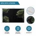 thumbnail image 6 of Sage Green Rose Placemats Set of 12, Vintage Abstract Garden Flower Floral Black Placemats for Dining Table, Place Mats for Kitchen Tabletop, Waterproof Wipeable Dining Table Mats Set, 6 of 9