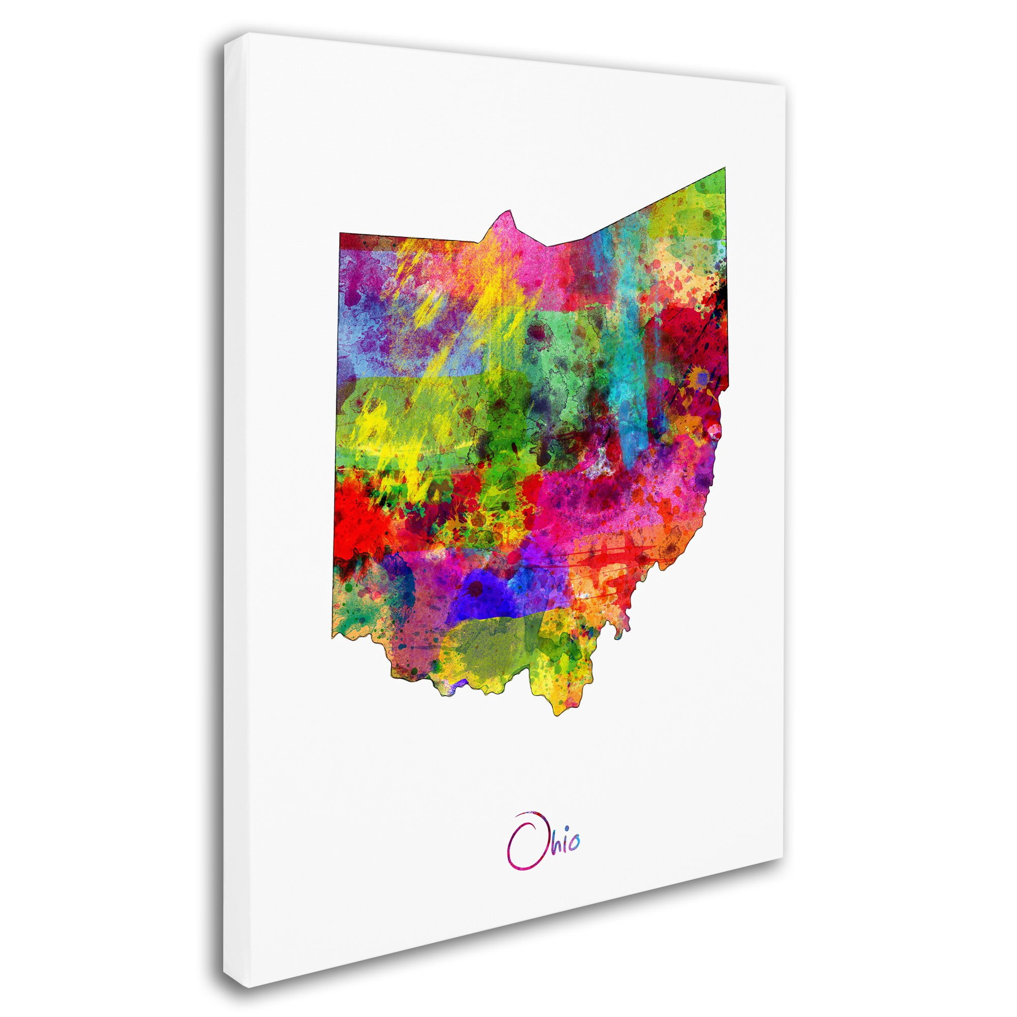 Trademark Fine Art "Ohio Map" Canvas Art by Michael Tompsett