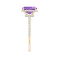 thumbnail image 3 of ANGARA Natural 1.2 Ct. Amethyst with Diamond Classic Ring in 14K Yellow Gold for Women (Ring Size: 10), 3 of 8