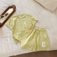 thumbnail image 1 of MEZZALL Child Girls Summer Outfit Sets Short Sleeve Tee And Shorts Two Piece Casual Playwear Comfortable Breathable Kids O-Neck Adorable Daily Clothes Sets, 1 of 3