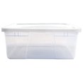 thumbnail image 3 of Homz Contenant de Rangement en Plastique Transparent à Verrouillage par Pression de 28 Qt avec Couvercle Sécurisé, Lot de 2, 3 of 9