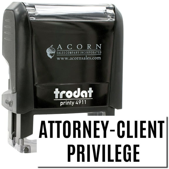 Self-Inking Attorney-Client Privilege Stamp, Trodat Printy 4911, Press and Print Stamping, Impression Size 5/8" x 1-1/2", Up to 10,000 Impressions - Black Ink