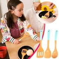 thumbnail image 1 of Juego de utensilios de cocina, madera de haya, madera maciza, no absorber sabores, mango largo, frase grabada, regalo, cuchara de madera, espátula, tenedor para ensalada, 1 of 5