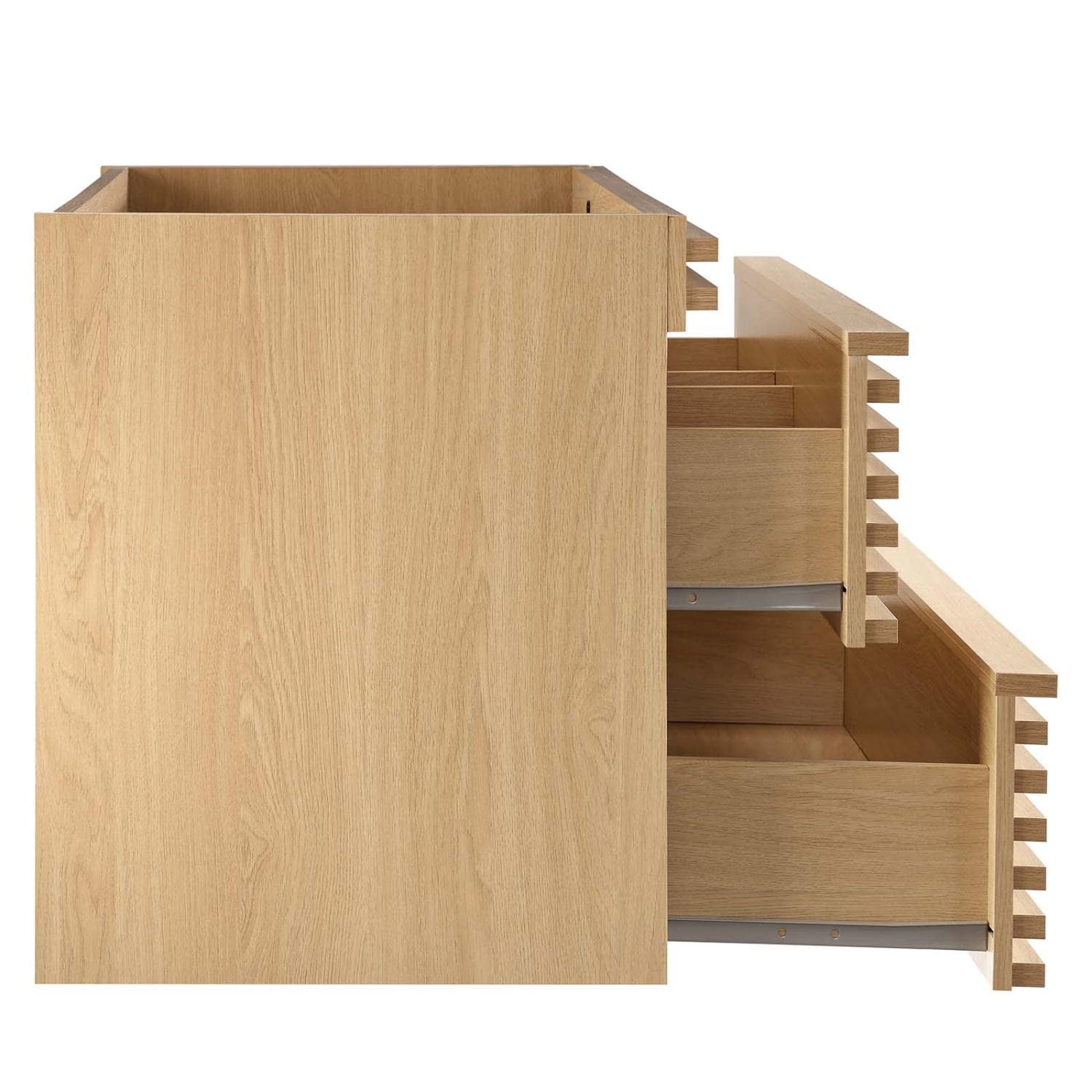 Saltoro Sherpi Render 36" Wall-Mount Bathroom Vanity Cabinet, Oak