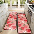 thumbnail image 4 of Kitchen Rugs Sets Of 2,Strawberry Plants Fruit Flower Heart Anti Fatigue Kitchen Mat Rugs Non Slip Washable,Decorative Kitchen Floor Mats for Kitchen,Sink,Laundry,17"x47"+17"x47", 4 of 5