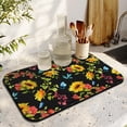 thumbnail image 3 of Washable Rubber Sunflower Cute Floral Dish Drying Mats for Kitchen Counter Home Large Coffee Bar Pad Accessories and Decor for Utensils Stemware 19.5''x12'', 3 of 6