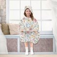 thumbnail image 7 of FORMRS Wearable Blanket Hoodie with Sleeves for Kids Cozy Flannel Sweatshirt, Pastel Floral Pattern, 7 of 7