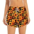 thumbnail image 4 of Lsque Halloween Printed Women's Running Shorts with Liner Pockets,Elastic Quick Dry Workout Athletic Gym Yoga Shorts,Womens High Waist Shorts-Medium, 4 of 9