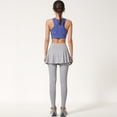 thumbnail image 6 of Women's High Waist Leggings with Attached Flowy Skirt Overlay for Active and Casual Wear - X Large, Gray, 6 of 7