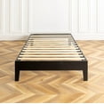 thumbnail image 4 of Mellow Naturalista Grand 12 Inch Solid Wood Platform Bed with Wooden Slats, Twin, Black, 4 of 11