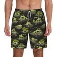 thumbnail image 2 of Goofa Light Green Excavator Printed Men's Swim Trunks Board Shorts Quick Dry Mens Swimming Trunks with Compression Liner,Breathable Fit Hawaii Beach Shorts-Medium, 2 of 9