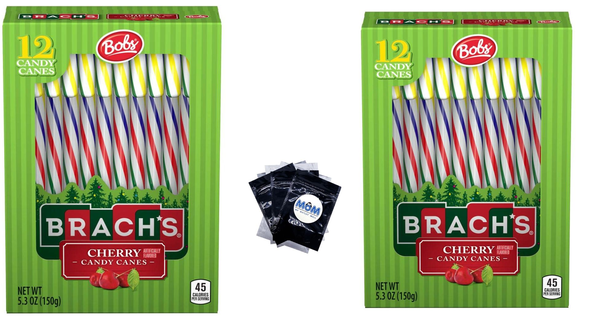 Brach's Cherry Candy Canes 2 pack 5.3oz (12 canes) Plus 3 My Outlet