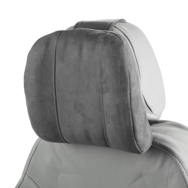 Almohada para reposacabezas de automóvil ergonómica cómoda de soporte para el cuello, Poliéster, Espuma de Memoria, Gris, 2 Pcs