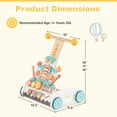 thumbnail image 2 of Infans Wooden Baby Walker Ice Cream Cart Toy with Sweet Accessories & Smooth Wheels, 2 of 7