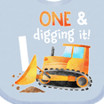 thumbnail image 4 of Inktastic One and Digging It Bulldozer 1st Birthday Boys or Girls Baby Bib, 4 of 4