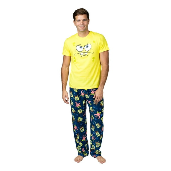Rick et Pyjama Morty pour Hommes, Ensemble de Sommeil 2 Pièces, Vêtements de Nuit SpongeBob
