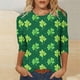 thumbnail image 3 of Mujeres 3/4 Manga Tops Y Blusas Impresas Cuello Redondo Camiseta Casual Moda Blusa para Primavera Verano Diario, 3 of 5
