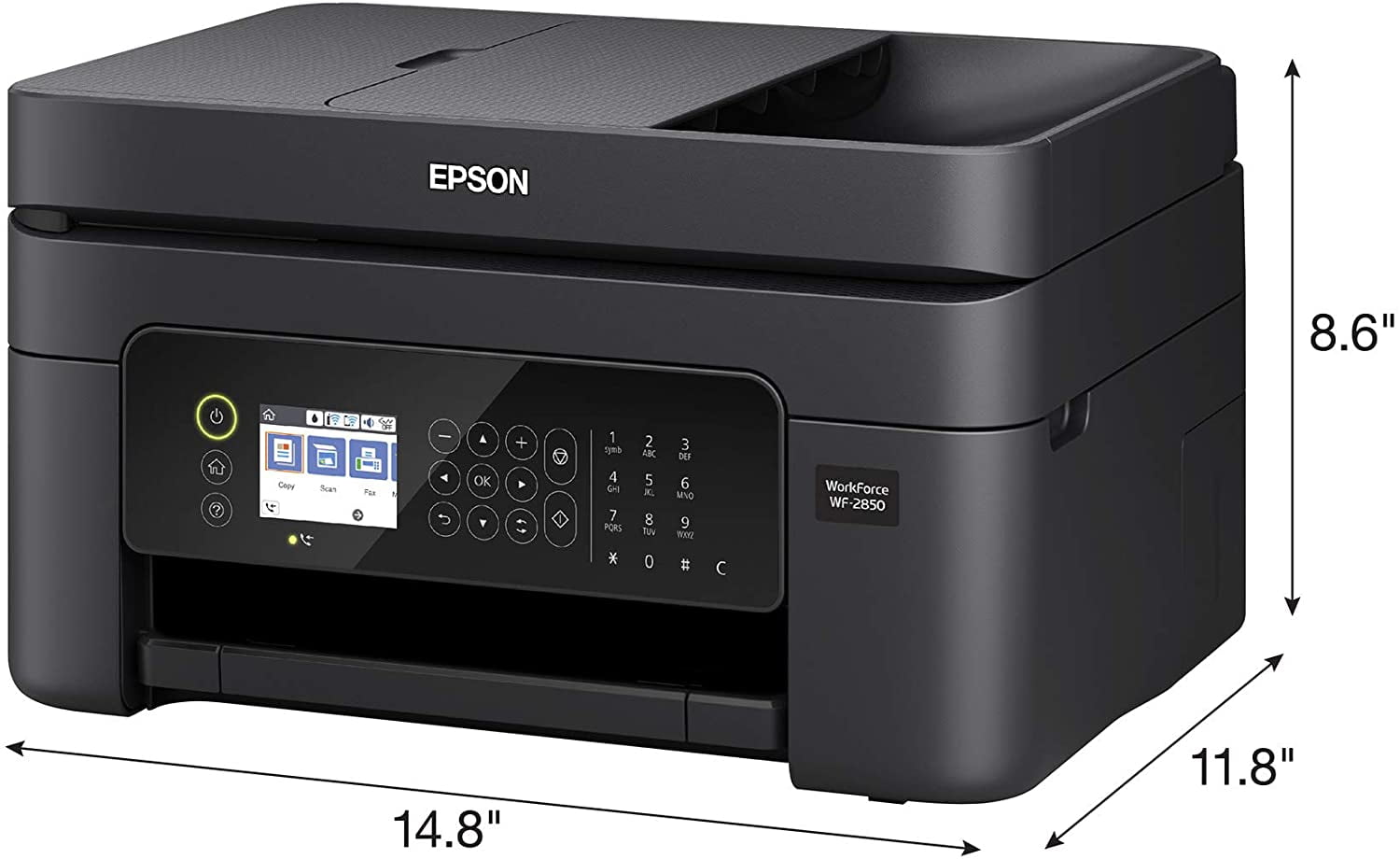 Epson workForce Wireless WF2850 Printer w/ADF Print, Scan, Copy, Fax