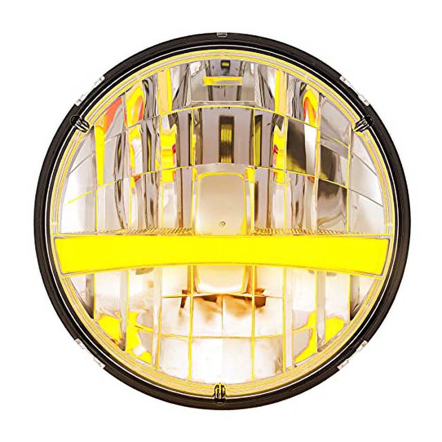 United Pacific 31458 ULTRALIT High Power LED 7-inch Round Headlight w/Turn Signal & Amber Position Light Bar, Solid State Design, DOT/SAE - 1 Unit
