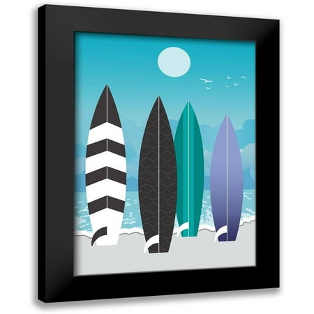 Ayse 11x14 Black Modern Framed Museum Art Print Titled - Surfboards