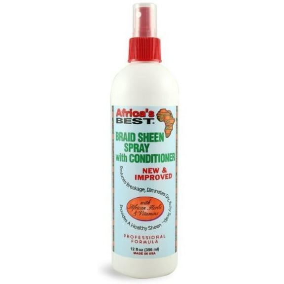 Africa Best Braid Sheen Spray with Conditioner, 12 oz (Pack of 4)