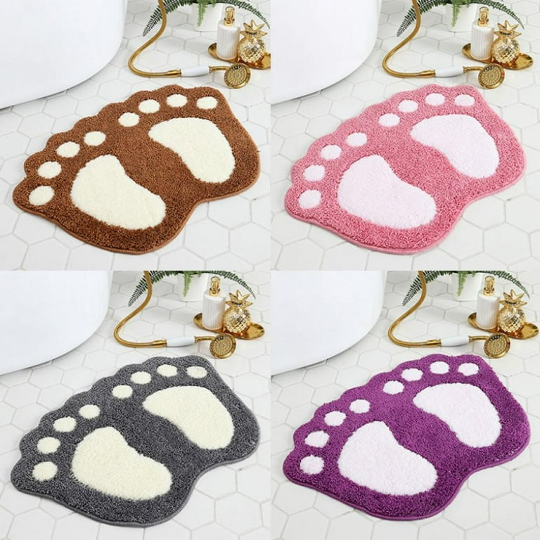 Pink Foot Bathroom Rug Cute Bath Mat Non-Slip Washable Chic Cat Paws Foot  Shaped Soft Area Rugs Floor Mat Machine Wash Carpet for Bedroom Tub Shower