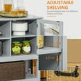 thumbnail image 6 of HOMCOM Modern Sideboard Buffet Cabinet, Console Table with Framed Glass Doors, Multiple Storage Options, and Anti-Topple for Kitchen, Living Room, Grey, 6 of 9