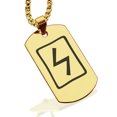 thumbnail image 1 of Stainless Steel Elder Futhark Sowulo Rune Dog Tag Pendant Necklace, 1 of 3
