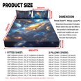 thumbnail image 7 of Qpednta Galaxy Sheets Set 3 Pieces Bedding Sets 1 Fitted Sheet with 2 Pillowcases Machine Washable Fitted Sheet Comfortable Bed Sheets Washable Bedding Set for Dorm Apartment, 7 of 7
