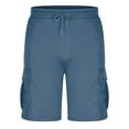thumbnail image 5 of FAVIPT Mens Sweat Jogger Shorts with Drawstring Elastic Waist Shorts Workout Hinking Tactical Shorts with Pockets Plain Summer 2025 Casual Shorts Blue,L, 5 of 7