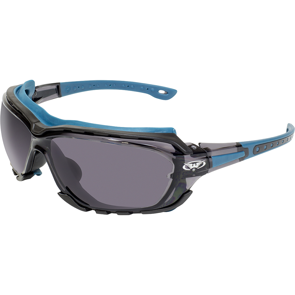 2 Pairs of Global Vision Octane Padded Safety Glasses Yellow and Blue Gaskets Smoke Lens - image 2 of 4