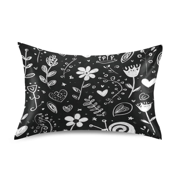 Silky Satin Standard Pillowcases For Hair And Skin Various Abstract Flowers