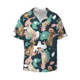 thumbnail image 2 of Lsque Labrador Retriever Dog print Men's Cuban Collar Short Sleeve Shirt Summer Beachwear Casual Button Down Fashionable Vacation Leisure Shirt-Small, 2 of 7