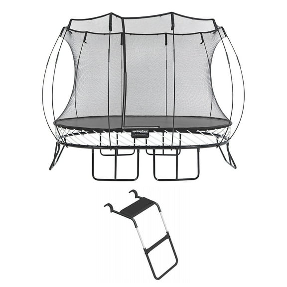 Springfree Trampoline Oval 8 x 11Ft Trampoline & FlexrStep V2 Safety Ladder