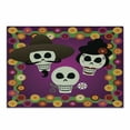 thumbnail image 1 of Hispanic Cutting Board, Traditional Sugar Skulls with Mexican Folk Items and Flowers Cartoon, Decorative Tempered Glass Cutting and Serving Board, in 3 Sizes, by Ambesonne, 1 of 2