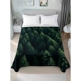 thumbnail image 4 of Green Forest Flat Sheet Only Twin Size, Soft Breathable Bed Top Sheets for Mattress, Modern Pine Trees Mysterious Art Luxury Bedding Flat Sheets for Home Hotel Bedroom Bed Protection, 4 of 9