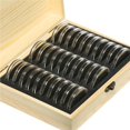 thumbnail image 4 of Caja De Almacenamiento De Monedas De 30 Uds. Contenedor De Caja De Colección De Monedas Conmemorativa De Madera Antioxidante Ajustable Con Almohadilla De Ajuste Monstrate HA015571-00, 4 of 7