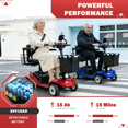 thumbnail image 5 of 4 Wheel Mobility Scooter for Seniors&Adults,15 Miles Foldable Electric Mobility Scooter,350W Powered Electric Wheelchair Device for Adults 300 lbs,LED Lights,Basket,Compact Mobile for Travel, 5 of 11