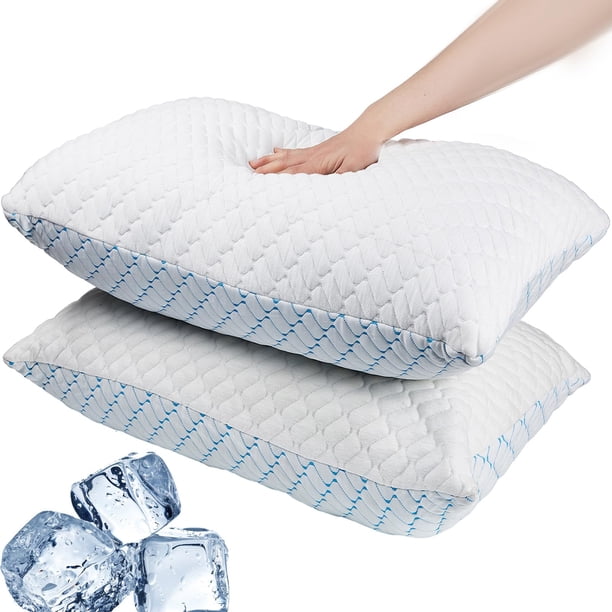 Juego de 2 almohadas de espuma viscoelástica VAINOC tamaño king con funda