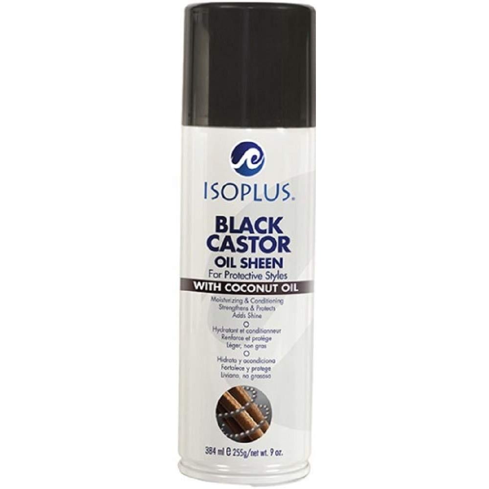 Isoplus Black Castor Oil Sheen Spray with Coconut Oil, 9 Oz.
