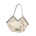 thumbnail image 4 of Bolso de mano de cuero para mujer, elegante y espacioso, con interior bajo el brazo y cremallera. Verde, 4 of 9