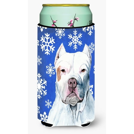 

Caroline s Treasures SC9381TBC Pit Bull Winter Snowflakes Holiday Tall Boy Hugger Tall Boy multicolor