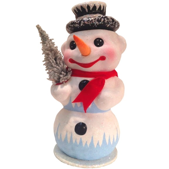 Alexander Taron 7.5" Vibrant Unique Snowman Schaller Paper Mache Candy Container