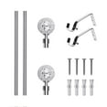 thumbnail image 6 of 2 Pack Glass Mosaic Ball Finials Curtain Rod，3/4” Adjustable Curtain Rod，28-48 Inch，Chrome, 6 of 7