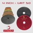 thumbnail image 2 of stadea premium grade wet 4" diamond polishing pads set for concrete polish, 2 of 2